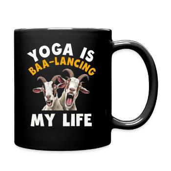 Goat Yoga Équilibrer ma vie - Mug uni - noir - Droite