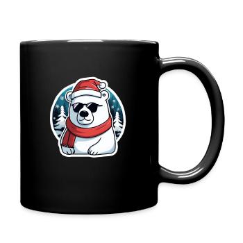 Weihnachten Eisbär - Tasse einfarbig - Schwarz - Rechts