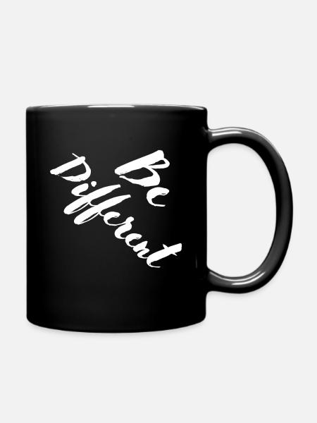 Be different Teens Kids Women Sayings Quote Motiva - Full Colour Mug - black