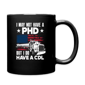 Drapeau américain disant chauffeur de camion - Mug uni - noir - Droite