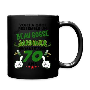 Man Gardener 70 Year Old Handsome Dad Retired - Full Colour Mug - black - Right
