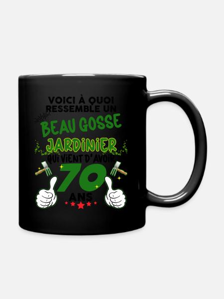 Mann Gärtner 70 Jahre alter gutaussehender Vater im Ruhestand - Tasse einfarbig - Schwarz