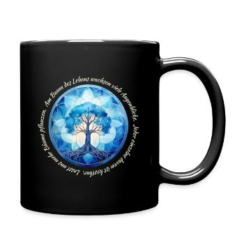 Tree of Life Blue Bright Font - Full Colour Mug - black - Right