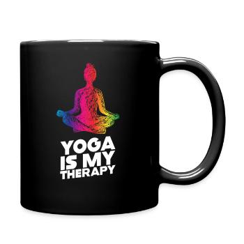 Yoga Is My Therapy - Full Colour Mug - black - Right
