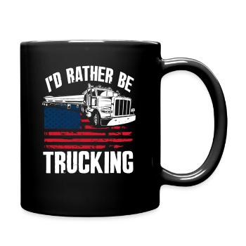 Chauffeur de camion Conduite de camion Drapeau des États-Unis - Mug uni - noir - Droite