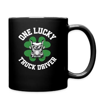Chauffeur de camion de la Saint-Patrick Shamrock - Mug uni - noir - Droite