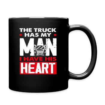 Chauffeur de camion Cœur Homme Amoureux - Mug uni - noir - Droite