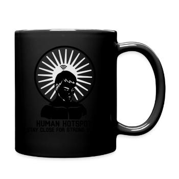 Human Hotspot: Stay Close For Strong Signal - Full Colour Mug - black - Right