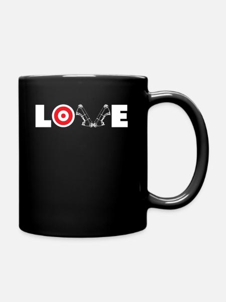 Liebe Bogen Bogenschießen - Tasse einfarbig - Schwarz