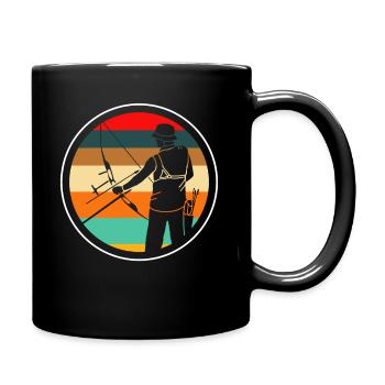 Bow Retro Archery Sport - Full Colour Mug - black - Right