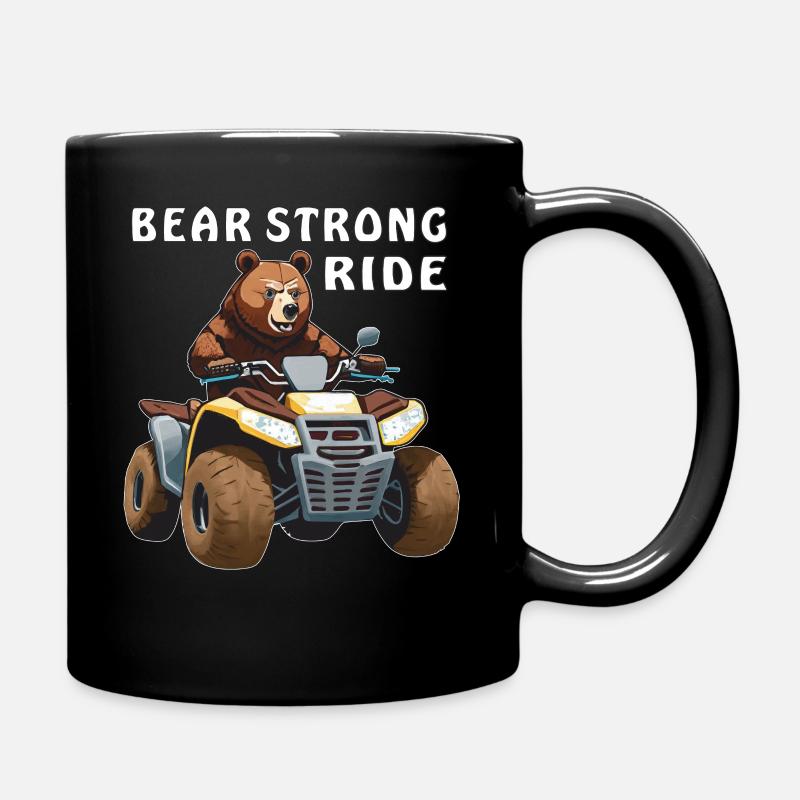 QUAD BEAR STRONG RIDE - Full Colour Mug - black