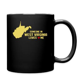 Jemand in West Virginia liebt mich - Tasse einfarbig - Schwarz - Rechts