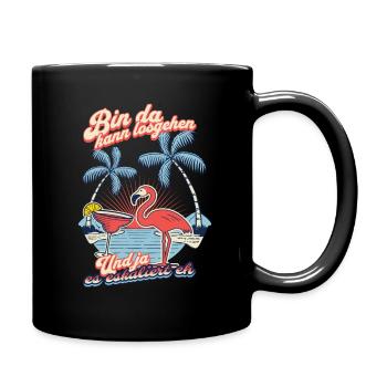 Flamingo 'I'm Here You Can Go' Party Design - Full Colour Mug - black - Right