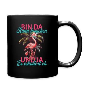 Flamingo Saying 'I'm Here You Can Go' Design - Full Colour Mug - black - Right