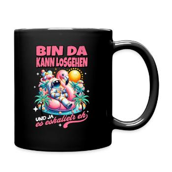 Drôle de flamant rose 'Je suis là peut aller' - Mug uni - noir - Droite
