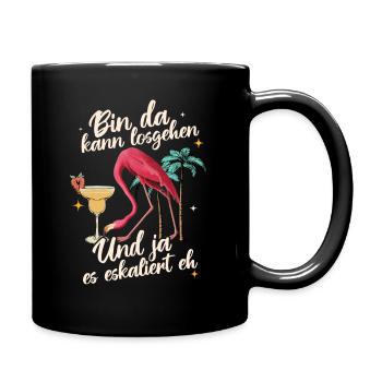 'I’m there can go' flamant rose pour la fête - Mug uni - noir - Droite