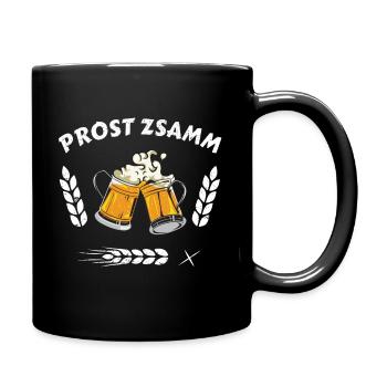 Bayrisches Festival Bier Design lustig Prost zsamm - Tasse einfarbig - Schwarz - Rechts