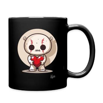 Mignonne poupée vaudou porte-bonheur avec cœur et amour - Mug uni - noir - Droite
