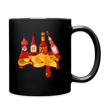 Spicy Chips with Sauces Lovers Spicy Food - Full Colour Mug - black - Right