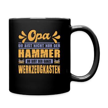 Opa Du Bist Nicht Nur Der Hammer Werkzeugkasten - Tasse einfarbig - Schwarz - Rechts