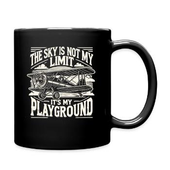 Pilot, Pilotin, Flugzeug, Flieger, Flugschule - Tasse einfarbig - Schwarz - Rechts