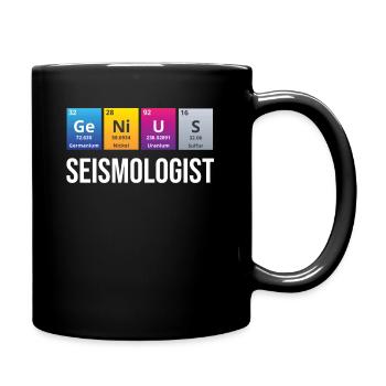 Genialer Seismologe, Lustiger Vulkanologe, - Tasse einfarbig - Schwarz - Rechts