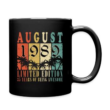 Août 1989 Millésime 1989 Cadeau d’anniversaire - Mug uni - noir - Droite