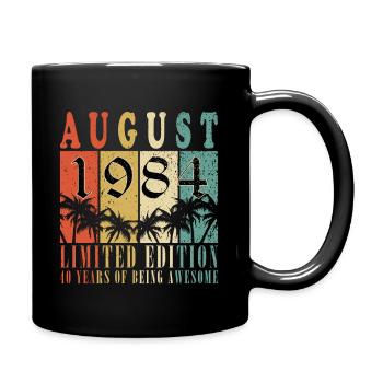 Août 1984 Millésime 1984 Cadeau d’anniversaire - Mug uni - noir - Droite