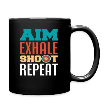 Archery Aiming Breathing Archery - Full Colour Mug - black - Right