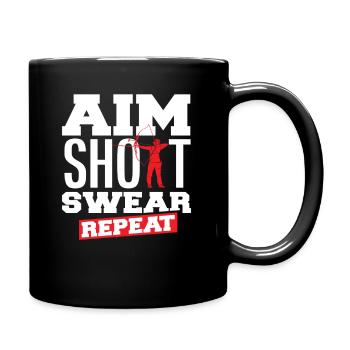Bow, Aim, Swearing, Archery - Full Colour Mug - black - Right