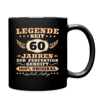 60 Geburtstag Männer Frauen 60 Jahre - Tasse einfarbig - Schwarz - Rechts