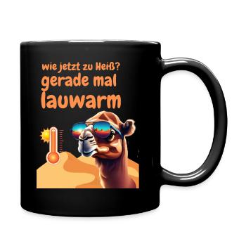 zu heiß - Tasse einfarbig - Schwarz - Rechts