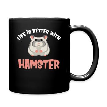 Das Leben Ist Besser Mit Hamstern, Süßen - Tasse einfarbig - Schwarz - Rechts