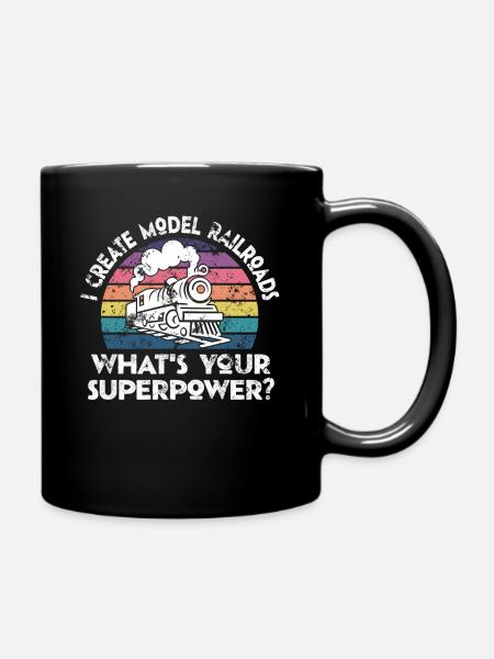Je crée le superpouvoir des trains miniatures - Mug uni - noir