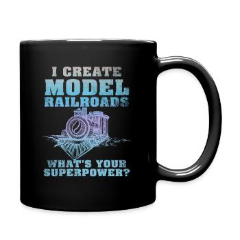 I Create Model Railroads Superpower - Full Colour Mug - black - Right