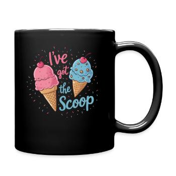 I've Got the Scoop Gender Reveal Ice cream Themed - Full Colour Mug - black - Right