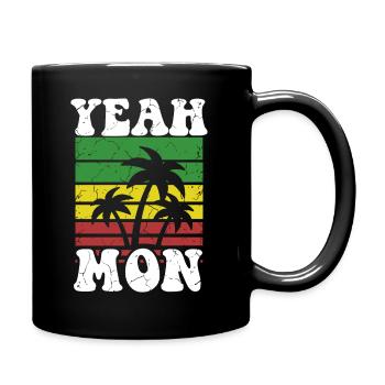 oui Lun Jamaïcain Vintage Coucher de soleil Jamaïque Vacances - Mug uni - noir - Droite