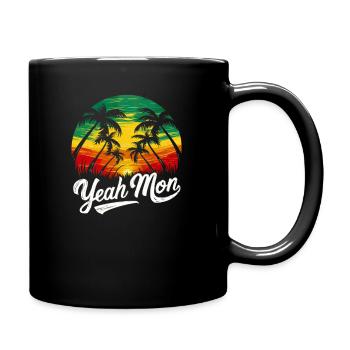 Yeah Mon Jamaican Vintage Jamaica Reggae Vacation - Full Colour Mug - black - Right