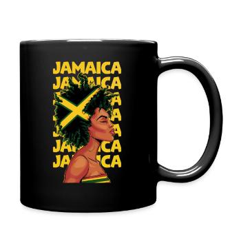 Jamaikanische Schwarze Frau Jamaika Afro Haar Flagge Mädchen - Tasse einfarbig - Schwarz - Rechts