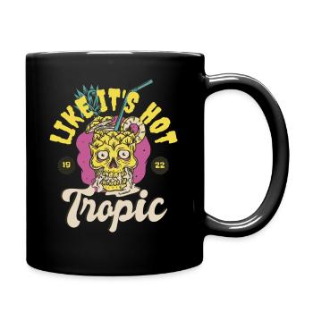 Retro Tropic Like It's Hot Pineapple Skull Sommer - Tasse einfarbig - Schwarz - Rechts