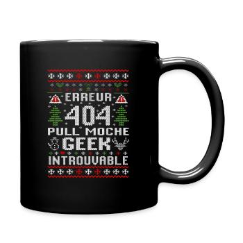 Erreur 404 Pull Moche Geek Introuvable - Mug uni - noir - Droite