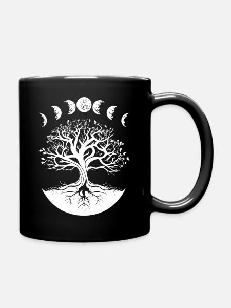 Moon Phases Tree of Life - Full Colour Mug - black