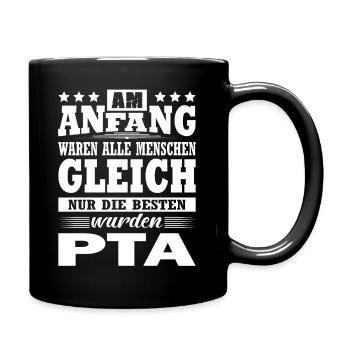 Am Anfang Waren Alle Menschen Gleich PTA - Tasse einfarbig - Schwarz - Rechts