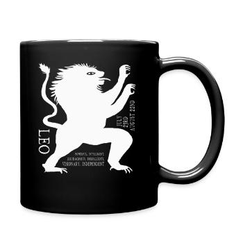 Leo Zodiac Facts Birthday Gift - Full Colour Mug - black - Right