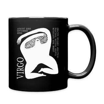 Cool Virgo Zodiac Sign, Astrology Birthday Facts - Full Colour Mug - black - Right