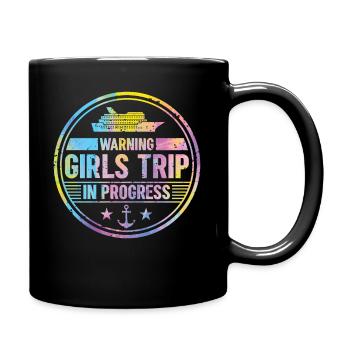 Attention Girls Trip en cours - Mug uni - noir - Droite