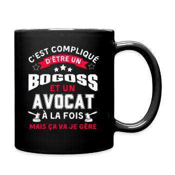 Beau gosse et avocat juriste métier - Mug uni - noir - Droite