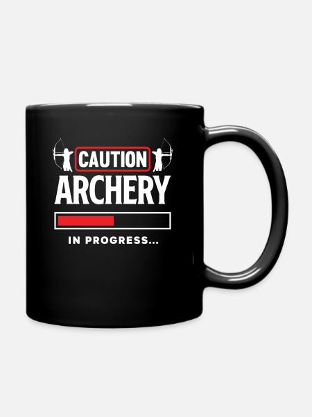 Bogen Bogenschießen Lustig - Tasse einfarbig - Schwarz