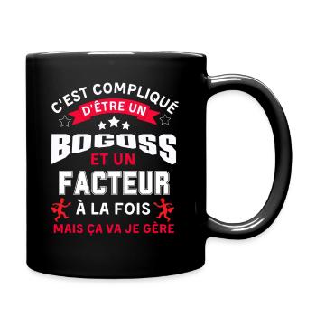 Beau gosse et facteur courtier - Mug uni - noir - Droite