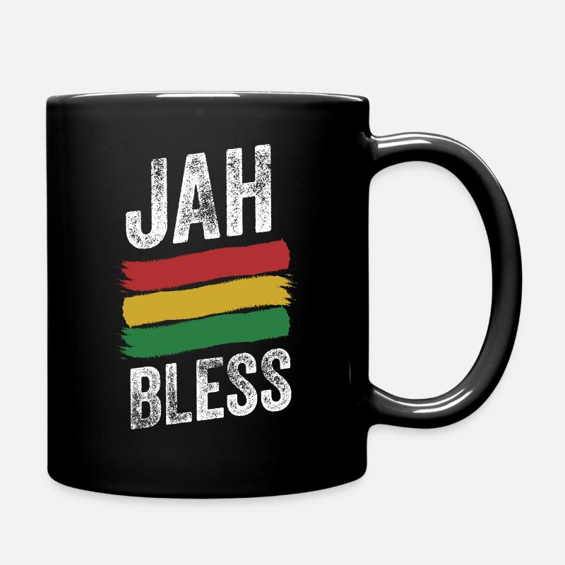 Jah Bless Rasta Flag Reggae Roots Jamaika - Tasse einfarbig - Schwarz